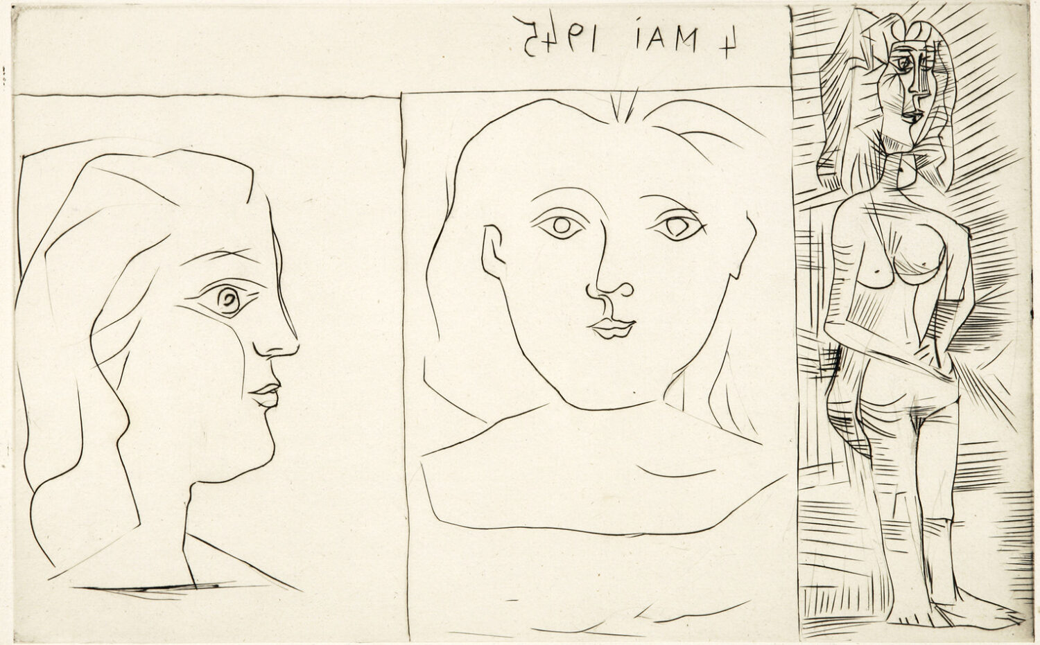 thumbnail of Engraving by Pablo Picasso titled 4 Mai 1945.