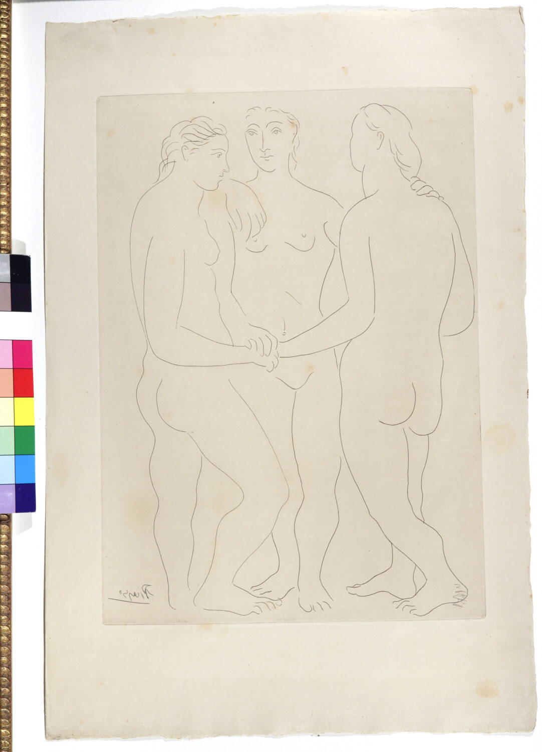 thumbnail of Etching by Pablo Picasso titled Le Trois Amies.