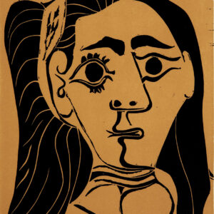 thumbnail of Lino-cut by Pablo Picasso titled Femme Aux Cheveux Flous.