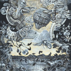 thumbnail of Gouache and ink on german etching paper by Carrie Ann Baade titled The Afterlife of the Honey Bees.