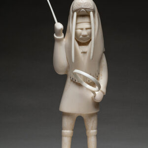 thumbnail of Sculpture of person with a walrus's headset made out of ivory