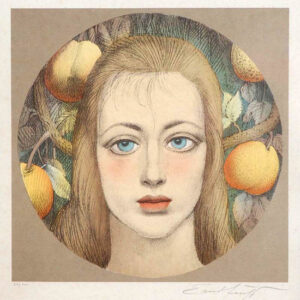 thumbnail of Color lithograph by Ernst FuchsÂ titled SHE.