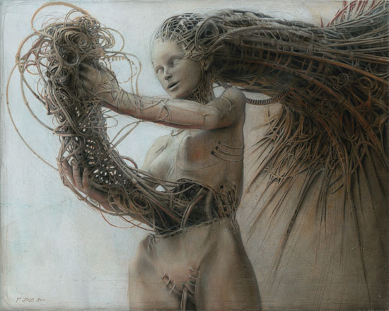 thumbnail of Acrylic on fiberboard by Peter GricÂ titled Gynoid III.