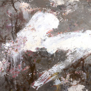 thumbnail of Oil on canvas by Chin-Lung Huang titled Calligraphic Style with Spring Sakura.
