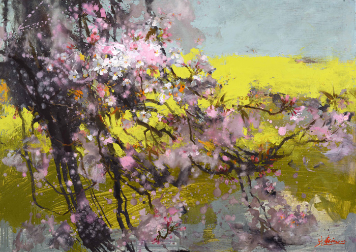 thumbnail of Oil on canvas by Chin-Lung Huang Cherry Blossom: Images of Kumakaya Sakura Tsutsumi. titled