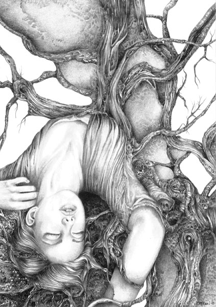 thumbnail of Graphite on paper by Janelle McKain titled Daphne.