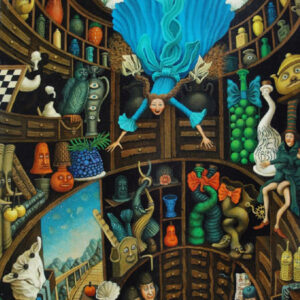 thumbnail of Acrylic on canvas by Tanya Miller titled Alice Down the Rabbit Hole.