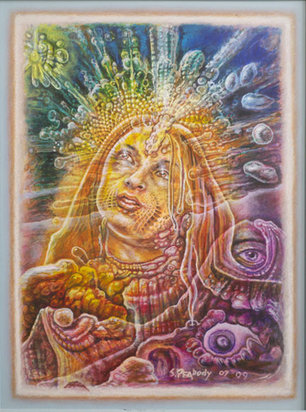thumbnail of Acrylic on board by Steven Peabody titled Tantric Goddess.