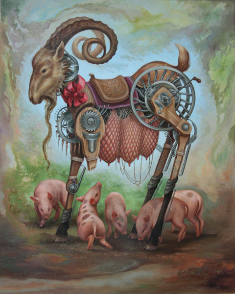 thumbnail of Oil on canvas by Heidi Taillefer titled The Trough.