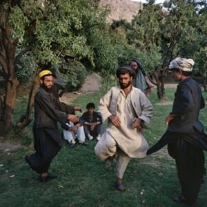 thumbnail of Afghan men perform the atan, a traditional Afghan dance