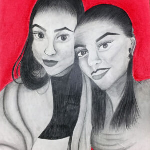 thumbnail of Mixed media on paper by Andrea Galeano titled Mommy Y Yo.