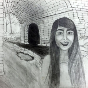 thumbnail of Graphite on paper by Chelsea Morales titled 40 Ounces of Love.