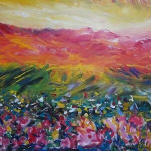 thumbnail of Oil on canvas by Lisa Baw titled Life with Love-The True, The Good, The Beautiful.