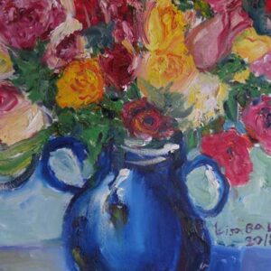 thumbnail of Oil on canvas by Lisa Baw titled The Rose in Full Bloom.