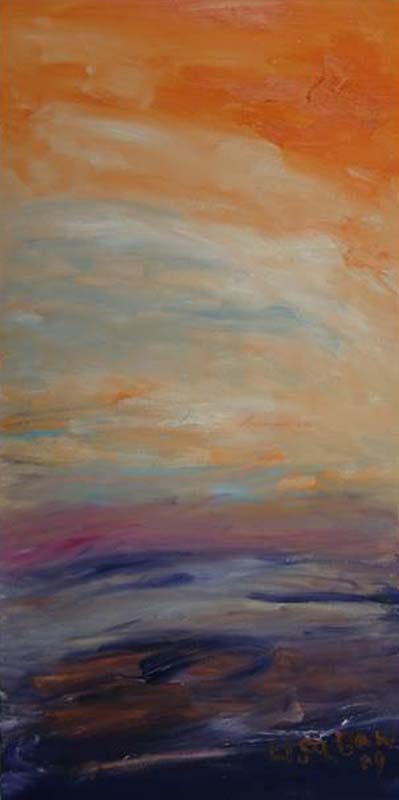 thumbnail of Oil on canvas by Lisa Baw titled Favor Colors, Art Is the Best Medicine in Healing Loneliness.
