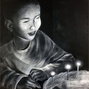 thumbnail of Graphite on paper by Xi Wang titled Didi.