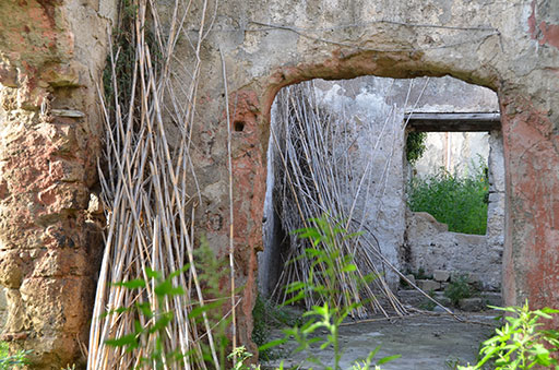 An archway made out of stone or brick