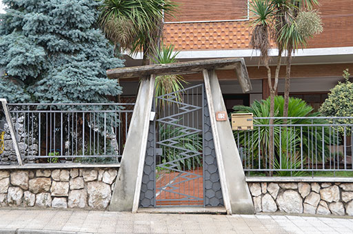 thumbnail of Image of a door with the design of a zigzag and gate-like look