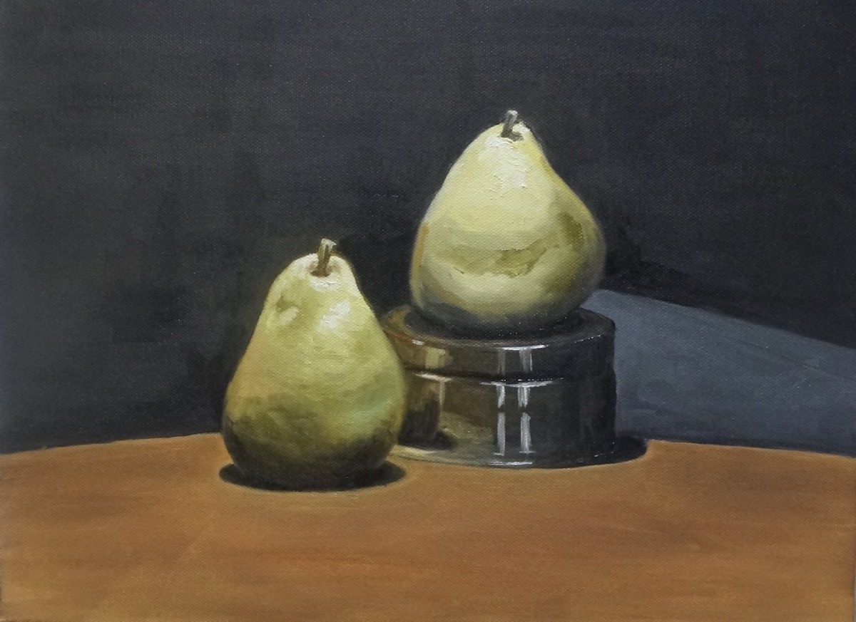 thumbnail of Greenfruit by Bora Kim. Medium: Acrylic on canvas. Size 11 x 14 inches Date 2020