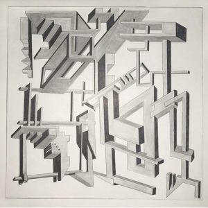 thumbnail of Architectural Abstraction by Daniel Cárdenas Criollo. Medium: Graphite on bristol. Size 10 x 10 inches