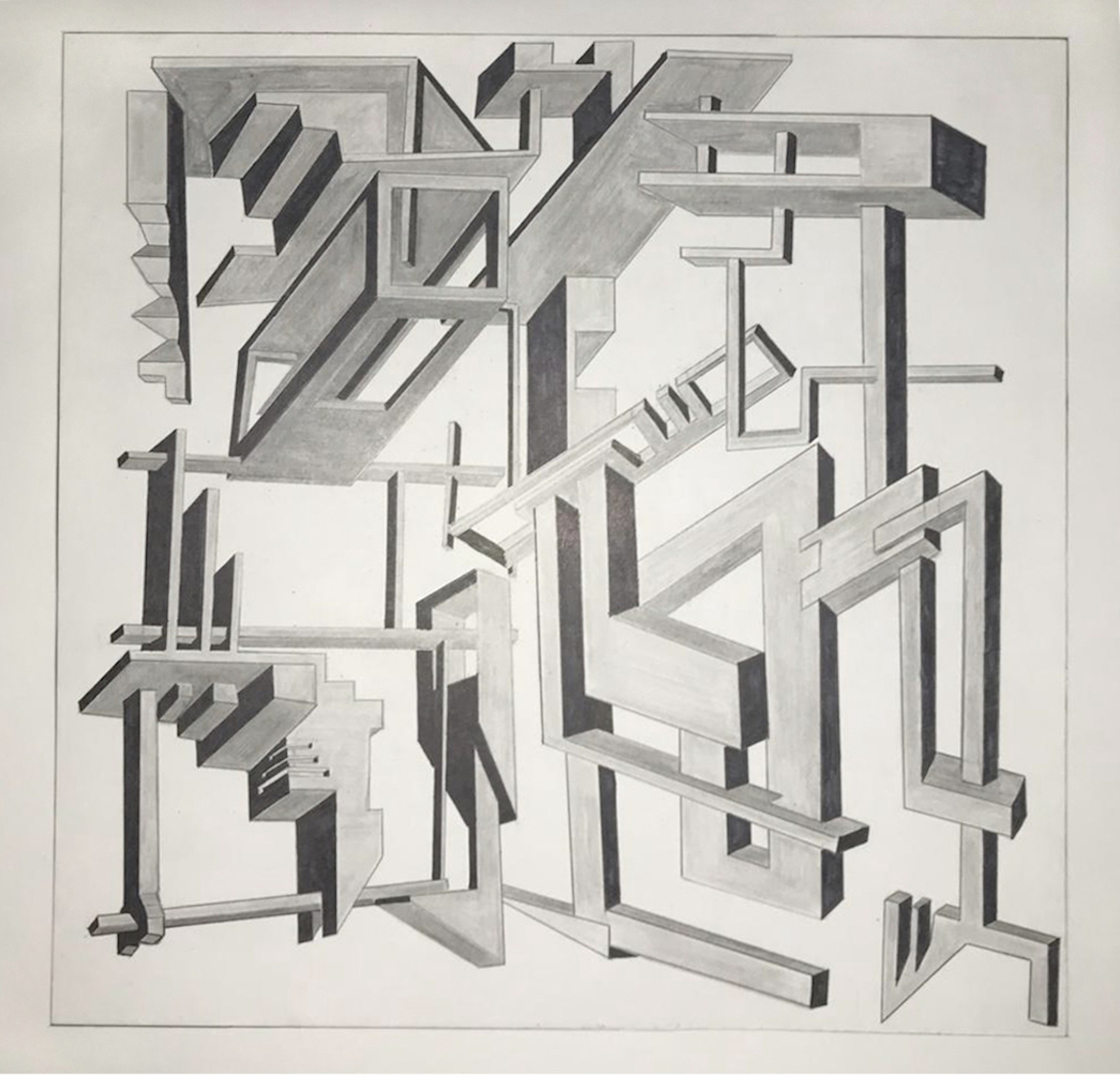 thumbnail of Architectural Abstraction by Daniel Cárdenas Criollo. Medium: Graphite on bristol. Size 10 x 10 inches
