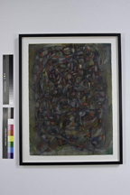 thumbnail of More Complicated Than They Seem by american artist Danny Simmons. medium: oil, pastel, charcoal on paper. dimensions: 22 x 30 inches. date: 2007.