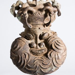 thumbnail of Commemorative Royal Headpiece (Shrine) from Western Grassfields: Balikumbat. medium: Brass, copper. date: 18th century