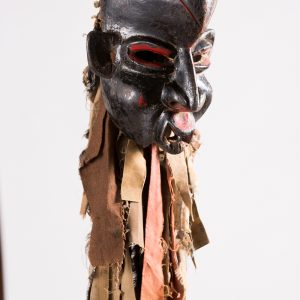 thumbnail of Male Mask, Night Society from Western Grassfields, Bamileke: Bangwa. medium: Wood, textile, pigments. date: early 20th century