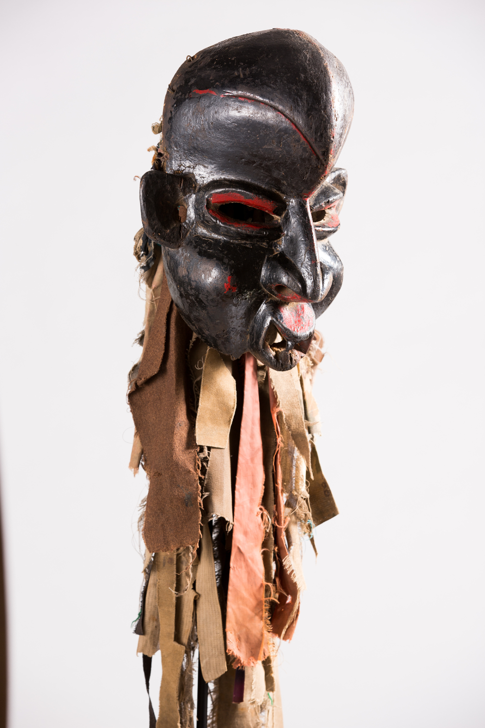 thumbnail of Male Mask, Night Society from Western Grassfields, Bamileke: Bangwa. medium: Wood, textile, pigments. date: early 20th century