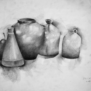 thumbnail of Still life by Chenshuang Pu. medium: charcoal on paper. date: 2013. dimensions: 18 x 24 inches