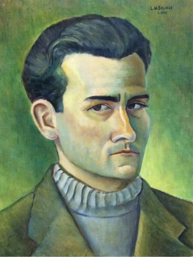 thumbnail of Untitled (self-portrait) by Marcel Salinas. medium: Oil on canvas on board. date: 1941. dimensions: 42 x 33 cm