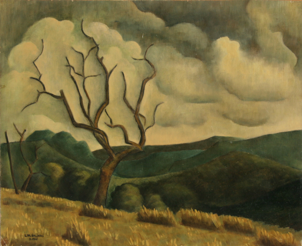 thumbnail of L'arbre sec (Mirmande) by Marcel Salinas. medium: Oil on canvas. date: 1937. dimensions: 20.4 x 23.4 cm (with frame)