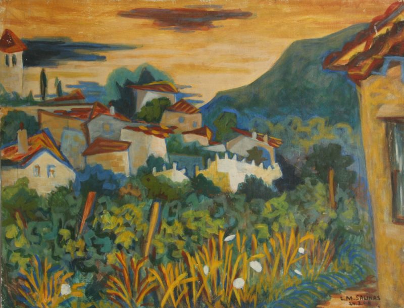 Mirmande by Marcel Salinas. medium: Oil on masonite. date: 1948. dimensions: 48.26 x 63.5 cm