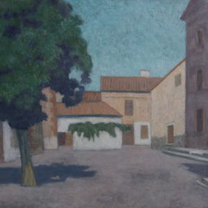 thumbnail of St. Cyprien Village by Marcel Salinas. medium: Oil on paper. date: 1982. dimensions: 46 x 61 cm