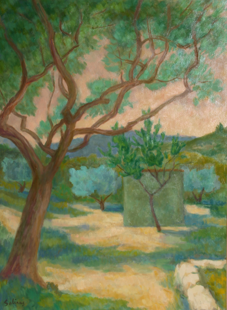 thumbnail of La CadieÌ€re d'Azur by Marcel Salinas. medium: Oil on paper on canvas. date: 1974. dimensions: 72.39 x 53.34 cm