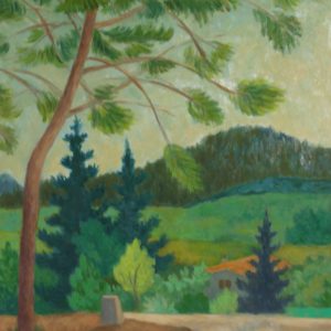 thumbnail of Campagne Aixoise, Le Pin by Marcel Salinas. medium: Oil on paper on canvas. date: 1976. dimensions: 72.39 x 53.34 cm