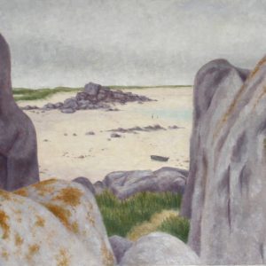 thumbnail of Marée Basse (Brignogan) by Marcel Salinas. medium: Oil on canvas. date: 1983. dimensions: 53.34 x 99.06 cm
