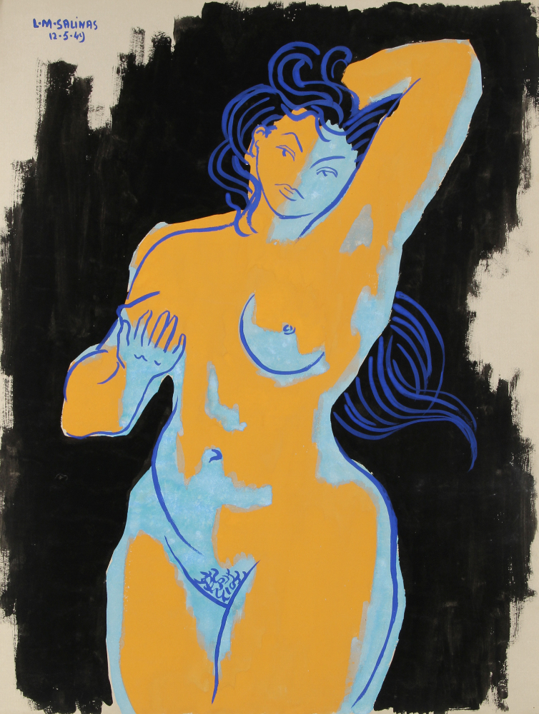 thumbnail of Nude 7 by Marcel Salinas. medium: Gouache on paper. date: 1949. dimensions: 61 x 48 cm