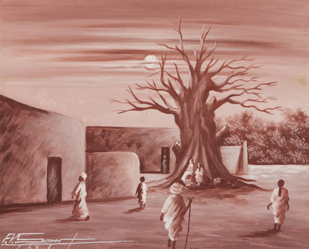 thumbnail of The Baobab Tree. medium: acrylic on fabric. date: 1968. dimensions: 40 x 50.6 cm