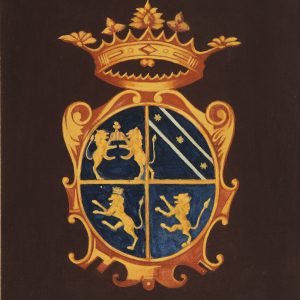 thumbnail of The Imperato Family Coat of Arms. medium: acrylic on canvas. date: 1968. dimensions: 45 x 33.4 cm