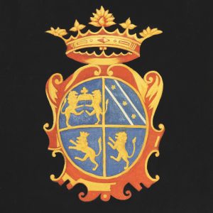 thumbnail of The Imperato Family Coat of Arms. medium: acrylic on canvas coated with varnish. date: 1968. dimensions: 44.8 x 36.2 cm