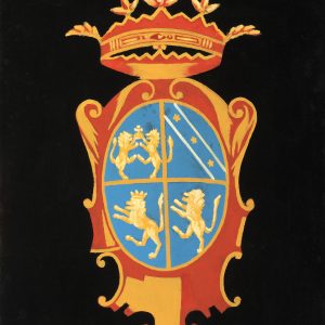 thumbnail of The Imperato Family Coat of Arms. medium: acrylic on wood coated with varnish. date: 1971. dimensions: 37.1 x 28.7 cm