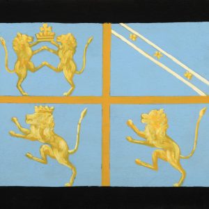 thumbnail of The Imperato Family Banner. medium: acrylic on wood coated with varnish. date: 1971. dimensions: 29 x 37.4 cm