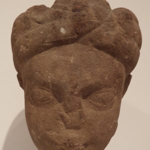 thumbnail of Head of Yaksha from Banaras-Sarnath. medium: Chunar Sandstone. date: 2nd century B.C