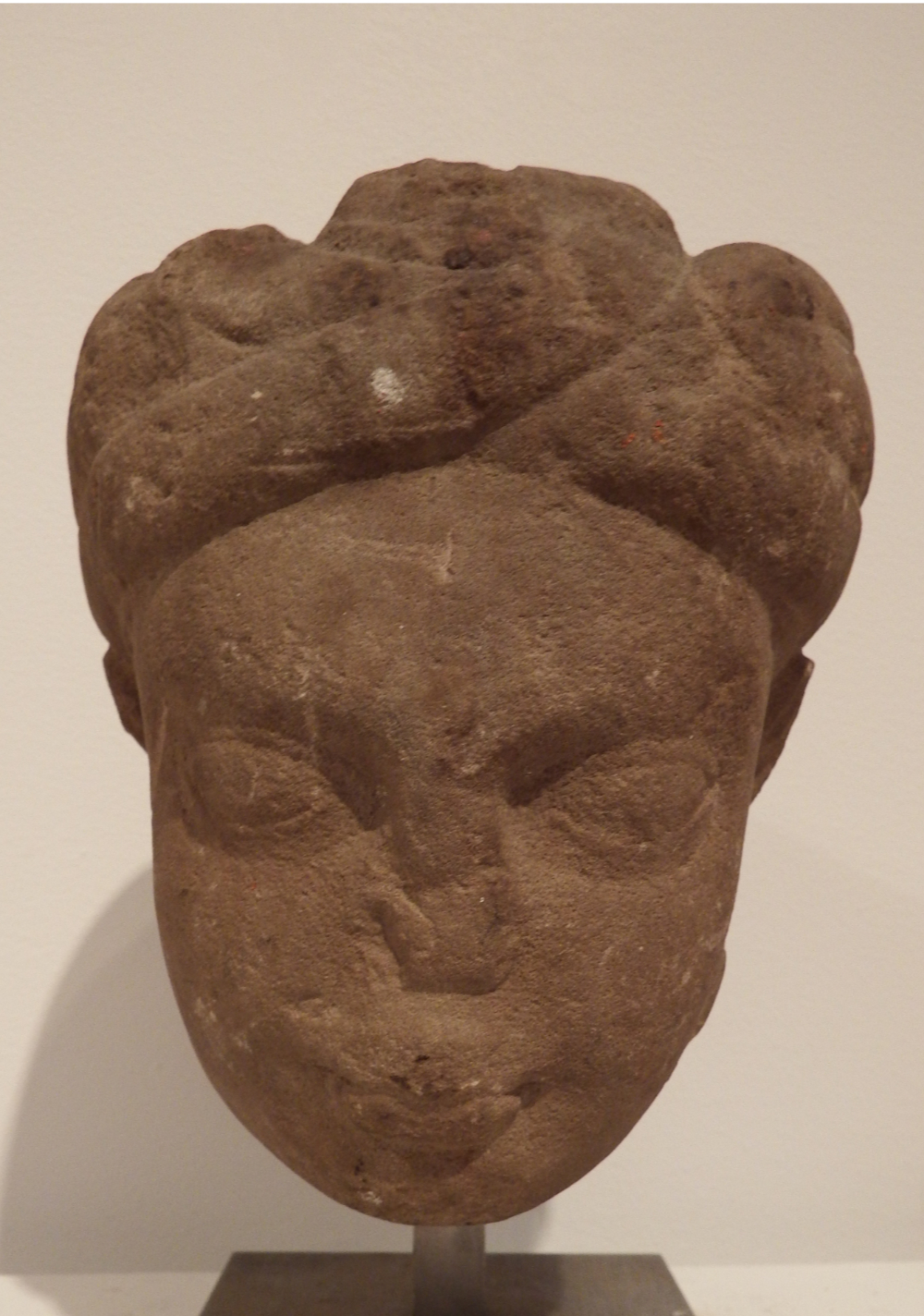 thumbnail of Head of Yaksha from Banaras-Sarnath. medium: Chunar Sandstone. date: 2nd century B.C