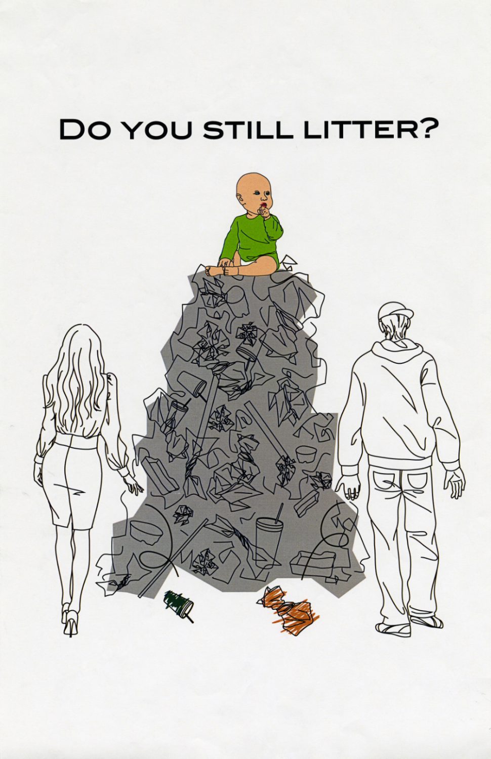 thumbnail of Anti-Litter Poster by Sawako Omura. medium: illustration. date: 2011. dimensions: 11 x 17 inches