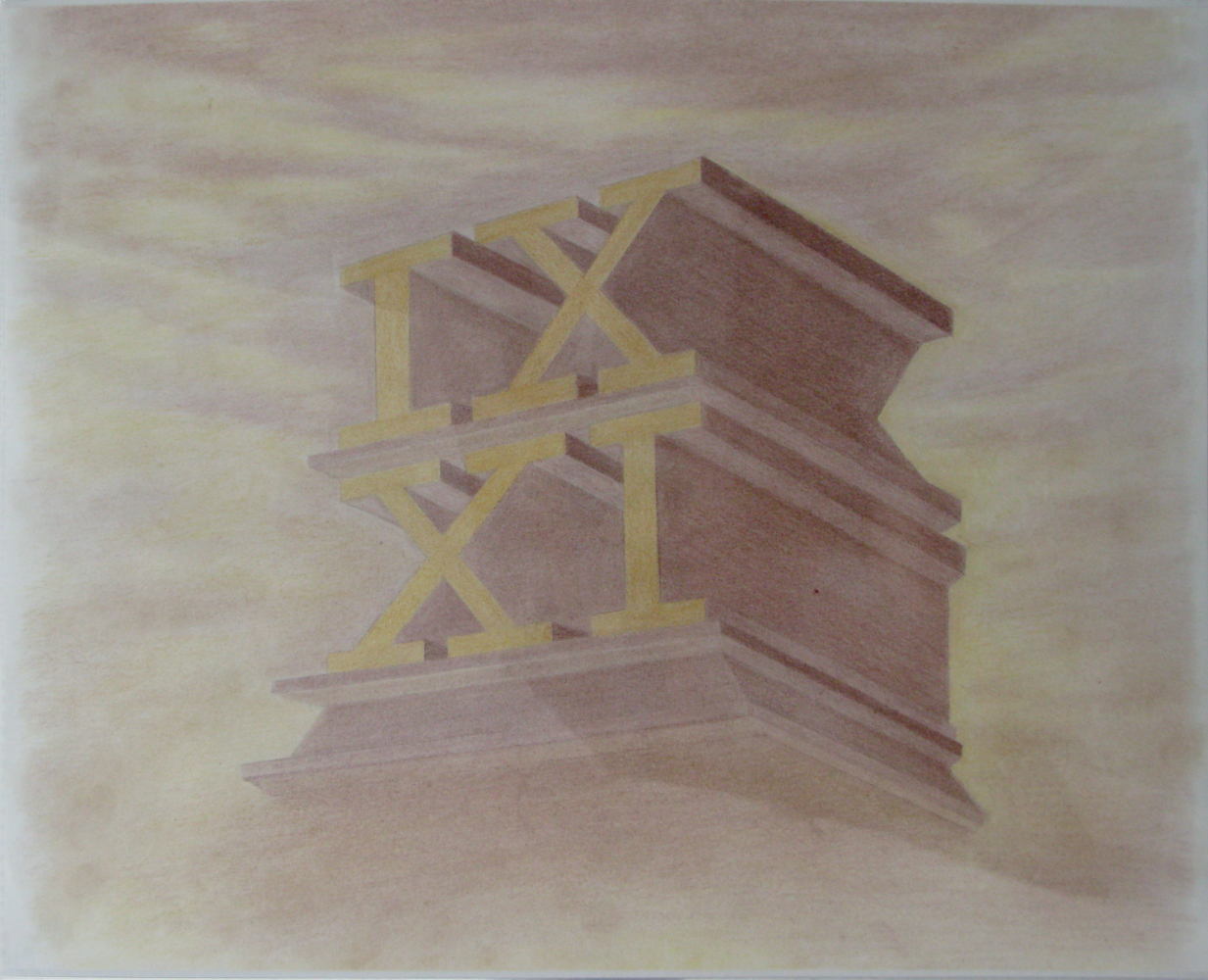 thumbnail of Drawing Yellow IX XI (20th Century Fox) made of graphite on paper. date: 2011. dimensions: 16 x 20 x 1.5 inches