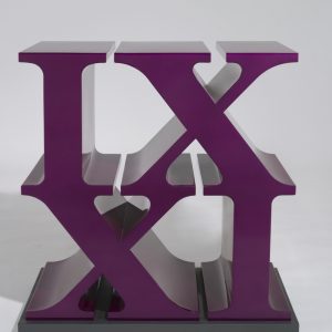 thumbnail of IX XI made of painted aluminum. date: 2011. dimensions: 3 ft x 3 ft x 18 inches