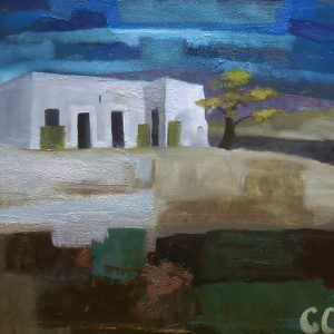 thumbnail of Coyotada 2 by JerÃ³nimo LÃ³pez. medium: oil on canvas. date: unknown. dimensions: 45.28 x 22.05 inches
