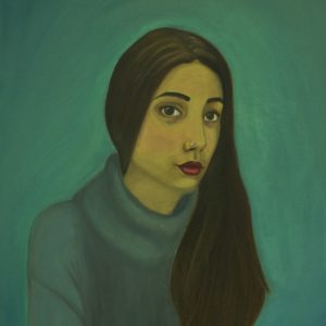 thumbnail of Self-Portrait by Mildred Nolasco. Medium: Oil on Canvas. Size 24 x 10 inches
